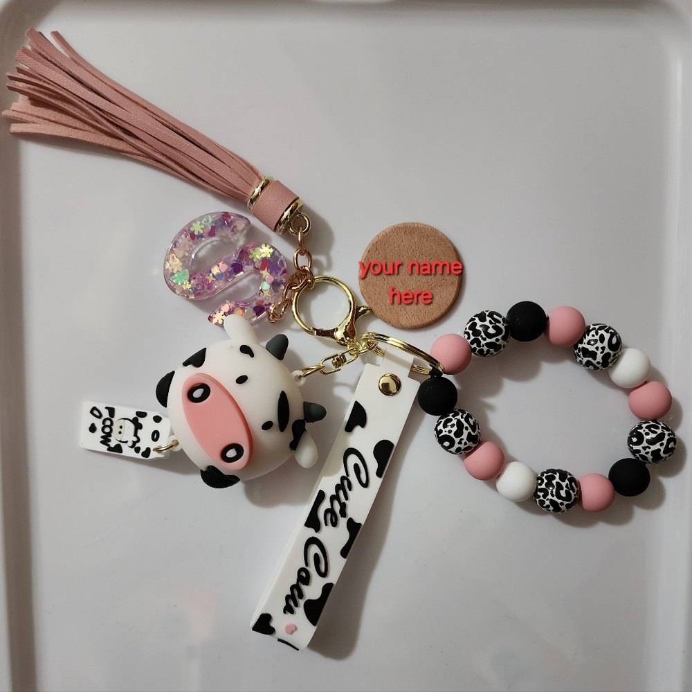 Personalized S initial keychain